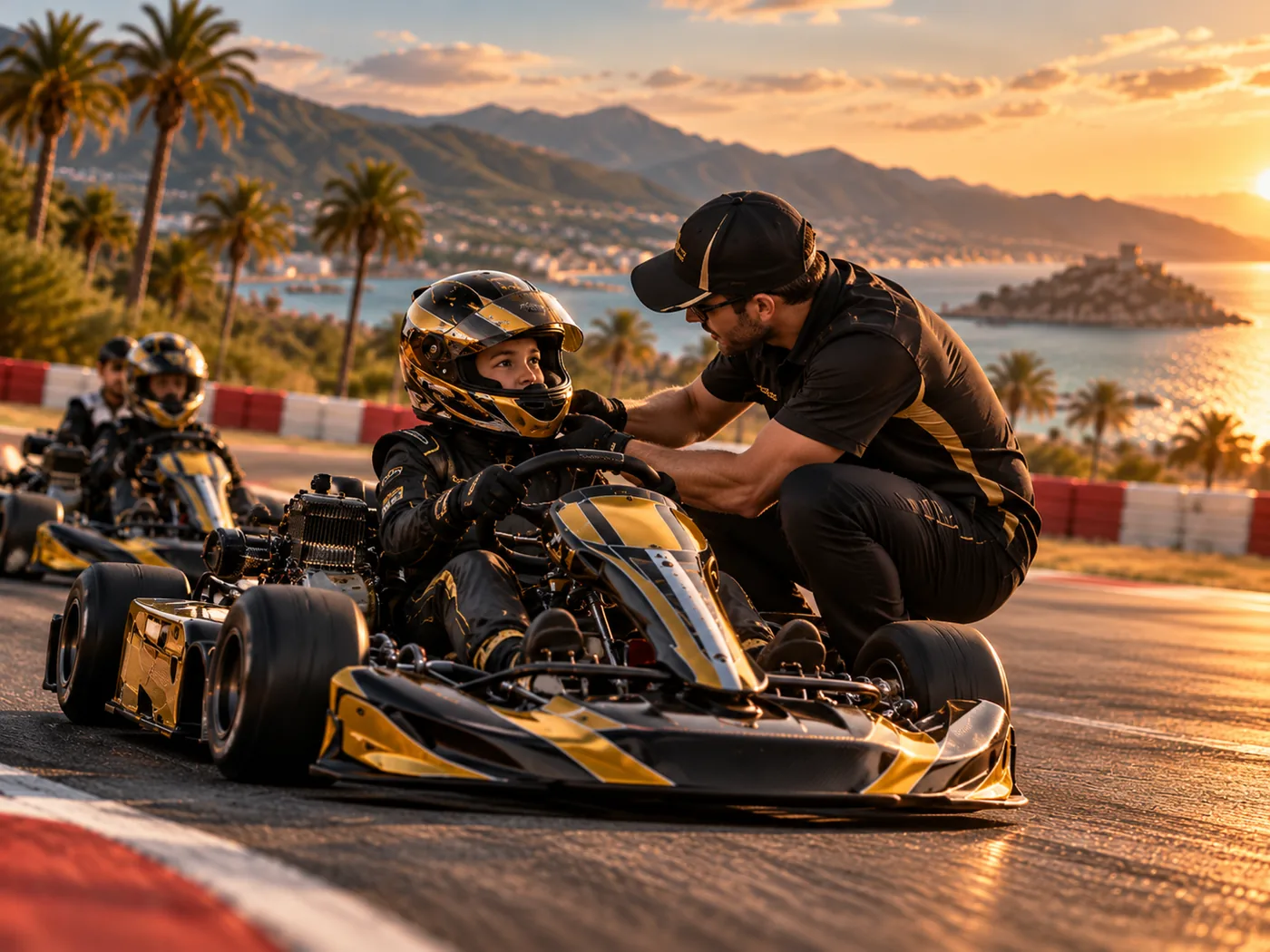 Mechanic preparing a kart