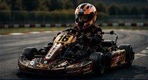 First-time driver in a kart